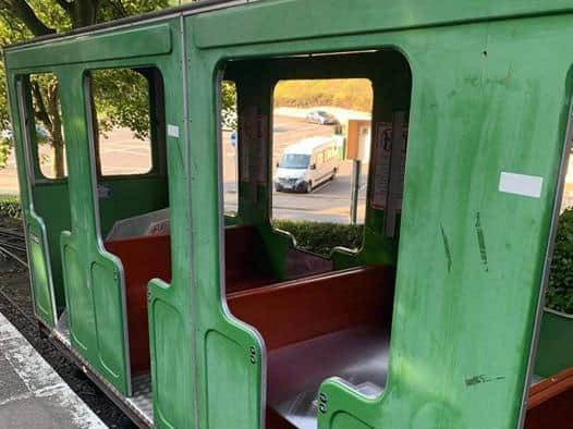 Vandals kicked out Covid-safety screens on a North Bay Heritage Railway carriage at Peasholm Park Station