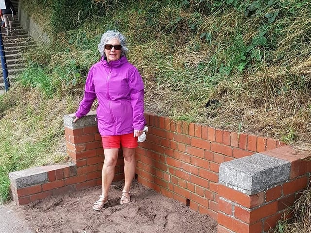 Stephanie Luxton at the site where the phone box was removed.