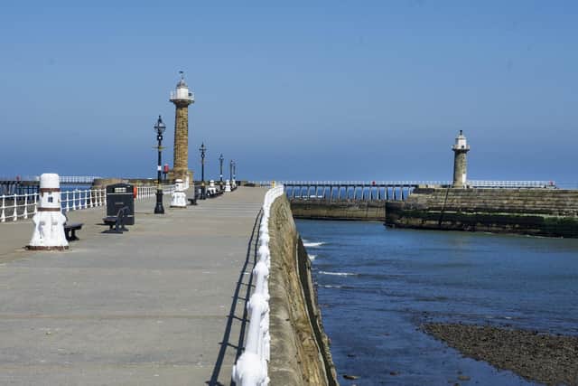 The swimmer was reported as being in difficulties near Whitby's west pier