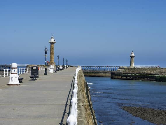 The swimmer was reported as being in difficulties near Whitby's west pier