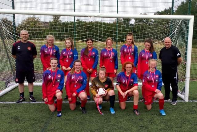 VALIANT EFFORT: Scarborough Ladies Under-14s lost their North Riding County FA Cup final against a strong Boro Rangers side