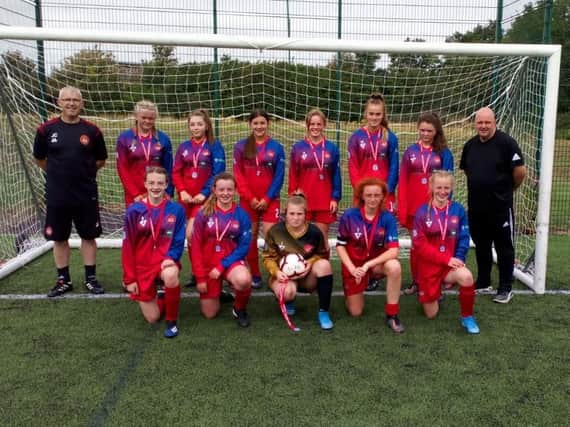 VALIANT EFFORT: Scarborough Ladies Under-14s lost their North Riding County FA Cup final against a strong Boro Rangers side