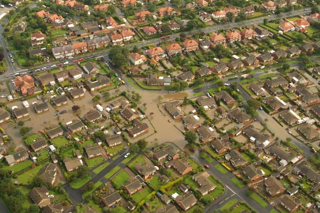 Flooding in part of Filey in 2008.