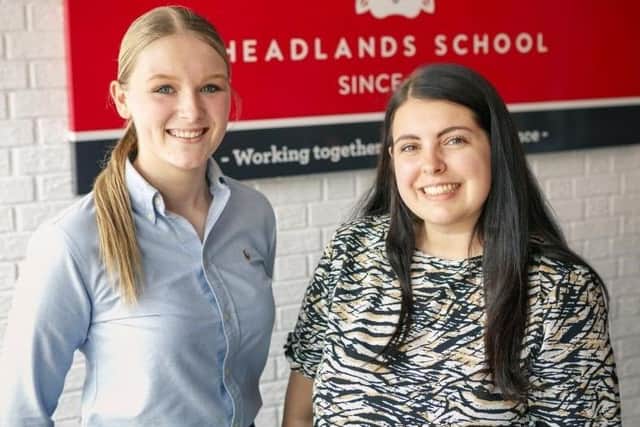 Scholar Isabelle Marshall is pictured with last year’s scholar Sophie Coates.