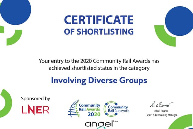 The shortlisting certificate which has been awarded