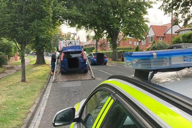 The car stopped by police