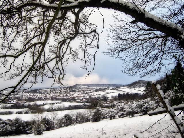 Snow-covered Oliver's Mount, by Austyn Gray