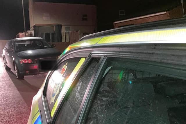 One of several cars stopped by police around the Scarborough area last night.