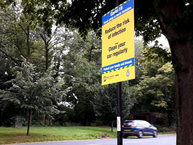 Covid-19 safety message signs in place.