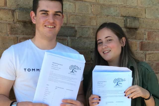 Top performing students Daniel Payne and Jade Pearson