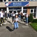 Bedale High School students celebrate their GCSE results.