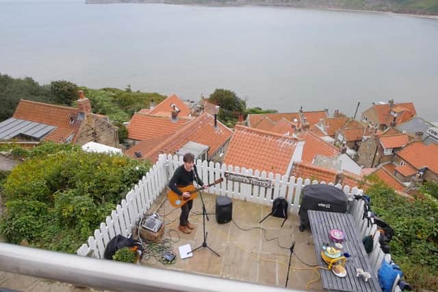 Alistair with the spectacular Runswick backdrop