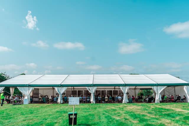 The marquee was put up near Kirkbymoorside