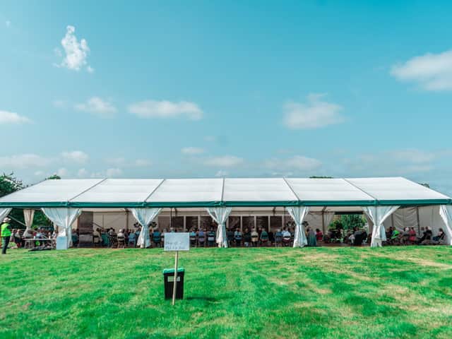 The marquee was put up near Kirkbymoorside