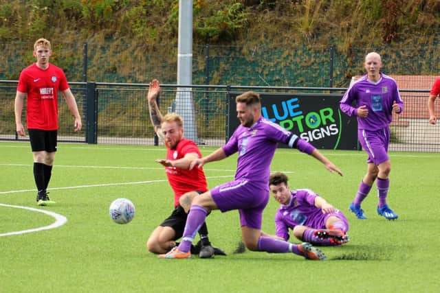 Action from the NRCFA final between Itis Itis Rovers and Bishopthorpe United