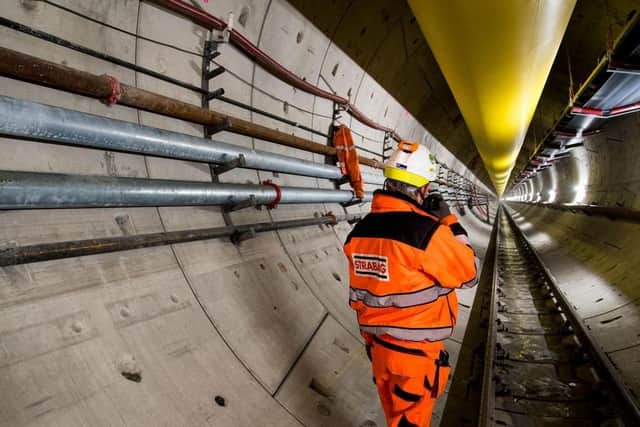 A worker in the tunnel
