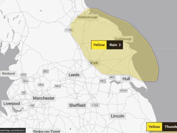 Weather warning issued for the Yorkshire Coast