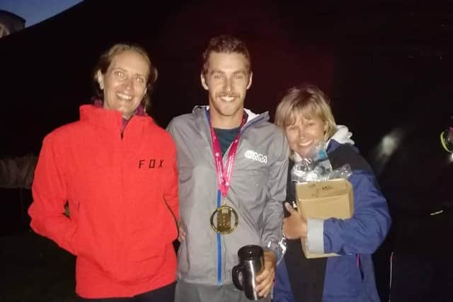 Family friend Mel Lonsdale with Sam and mum Mell Dunwell