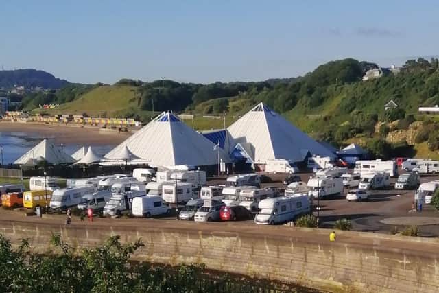 Motorhomes parked at the Sea Life Centre car park