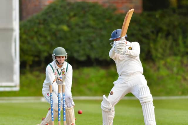 A Carlton Towers batsman is dismissed during his side's National Village Cup quarter-final win at Folkton & Flixton. Picture by Will Palmer / www.will-palmer.co.uk