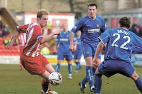 Neal Bishop pictured in action during his spell with Scarborough FC