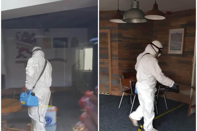 Deep cleaning in progress at The Telegraph in Bridlington.