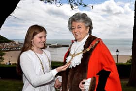 Hazel Lynskey with her granddaughter Ruby Lynskey in the Town Hall gardens