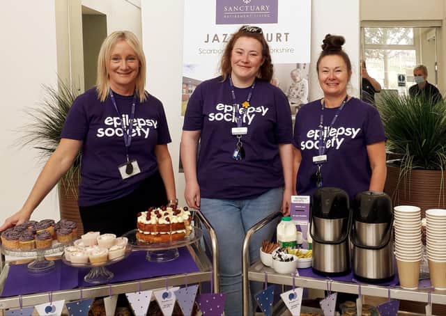 Jazz Court staff took trolleys loaded with purple sweet treats and drinks around the building during the Purple Day activities. Photo submitted