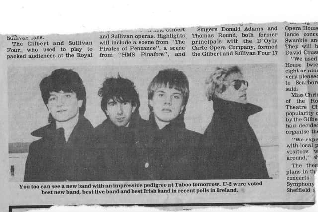 Cutting from the Scarborough Evening News the day before the Taboo gig