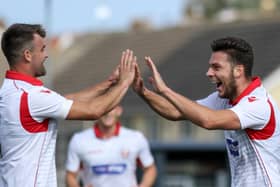 Boro celebrate a goal in their 3-2 win. Picture by Morgan Exley