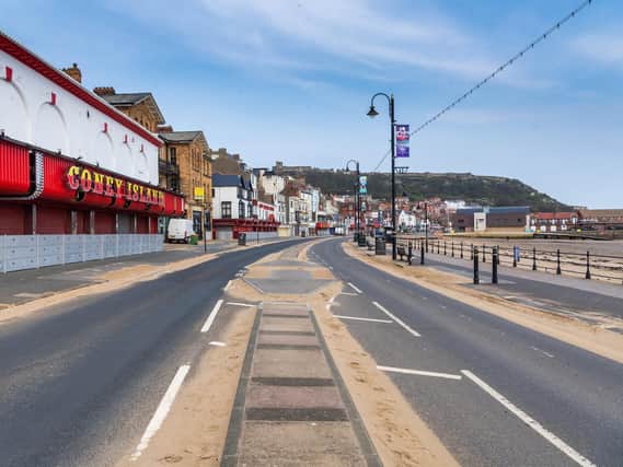 A deserted Scarborough seafront earlier this year
