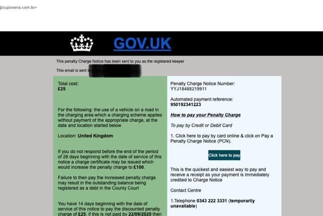 The scam email