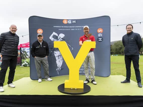 From left, Nigel Jenkinson Ilkley Golf Club President, Ian Woosnam, Winner Liam Bond and WtY Chief Executive James Mason