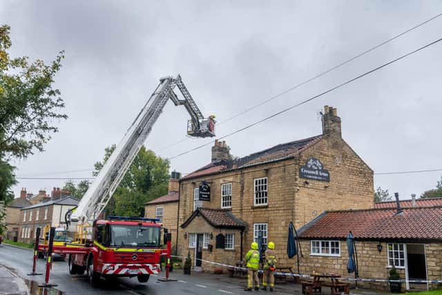 Firefighters at the pub.