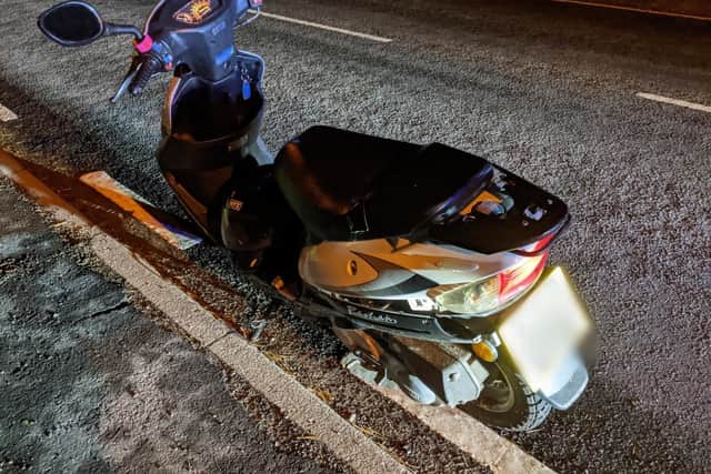 The moped that was stopped