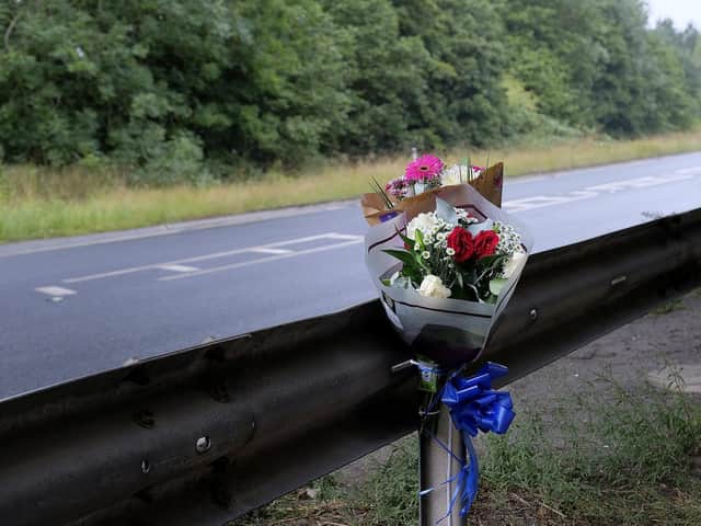 Flowers at the scene.