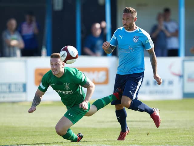 Tom Greaves in action for Ossett United