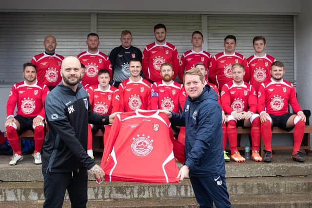 Filery footballers have Luke Burton's name on their strip