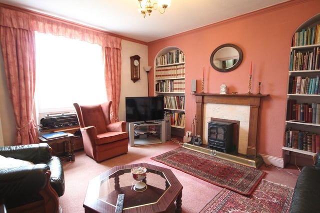 The living room has a calming atmosphere