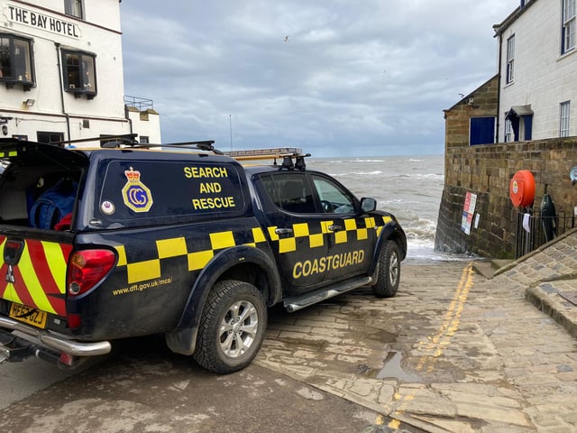 Six people and two dogs cut off by tide in Whitby as