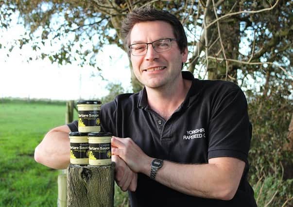 Jason Thompson is pictured with Yorkshire Rapeseed Oil’s new Tartare Sauce product.