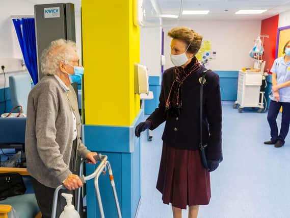 Her Royal Highness meeting with patients in Scarborough hospital.