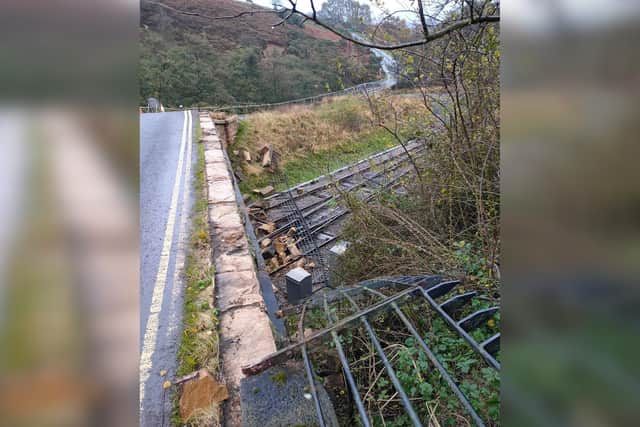Parts of the bridge can clearly be seen lying on the track - Pic: Kerry Rees
