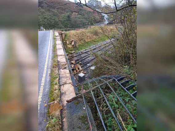 Parts of the bridge can clearly be seen lying on the track - Pic: Kerry Rees