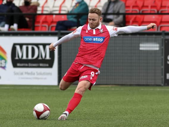 Striker Nathan Cartman scored in Boro's games against Witton and Whitby Town. Picture: Morgan Exley