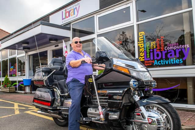Ray on his Goldwing outside Newby and Scalby library - Pic: Richard Jemison