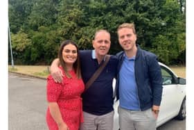 Andy (centre) with daughter Jess and son Sam