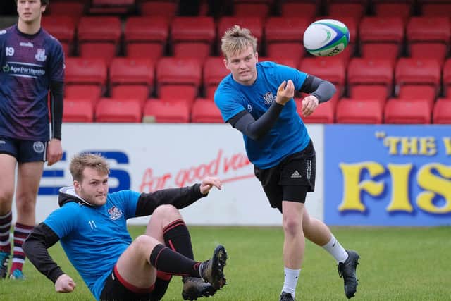 Scarborough RUFC coach Matty Jones was delighted as rugby action returned to Silver Royd. PICTURES: RICHARD PONTER