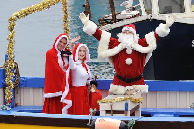 Santa's arrival in the harbour - but not this year.