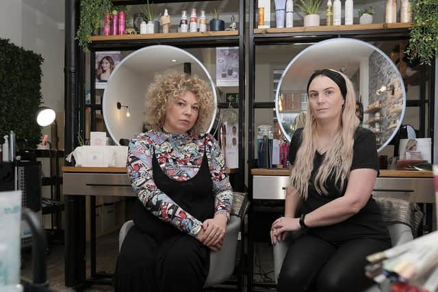 Giovanna Parker and Nicola Sheader at Lavish Hair and Beauty.